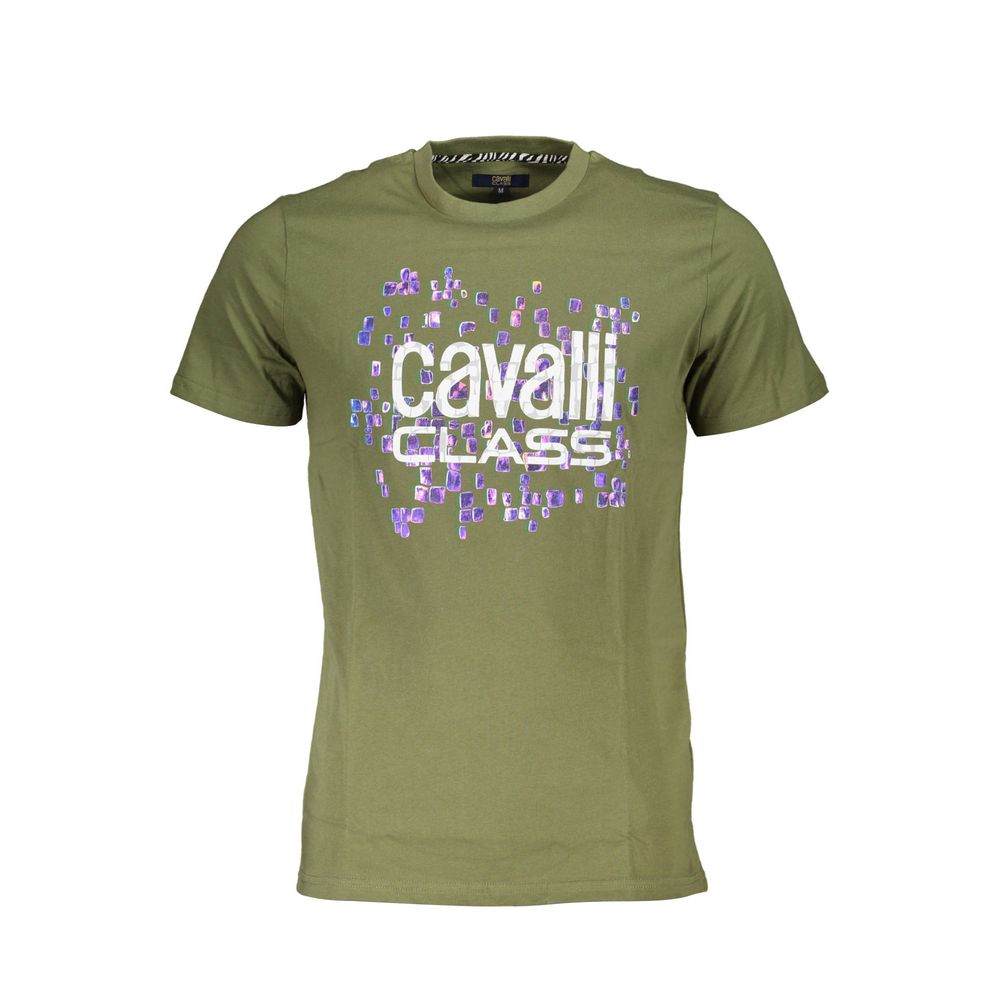 Cavalli Class Verde Baumwoll-T-Shirt für Herren