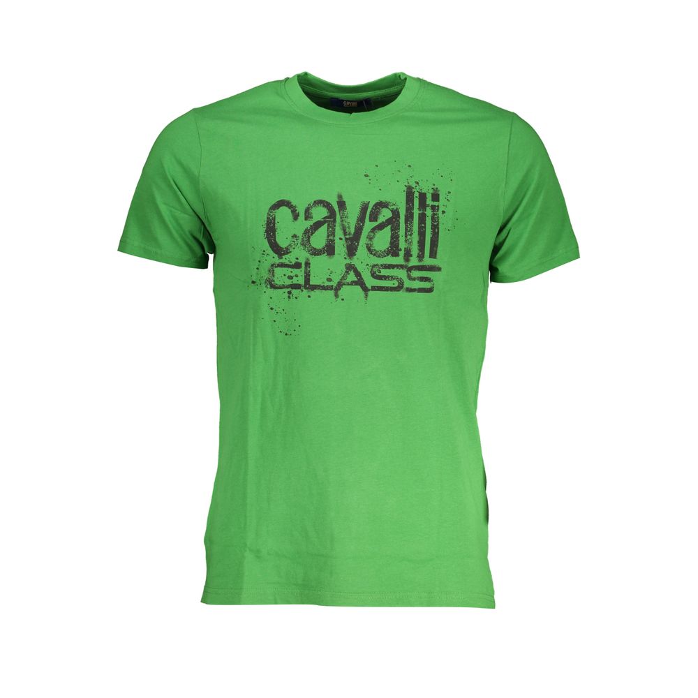 Cavalli Class Verde Baumwoll-T-Shirt für Herren