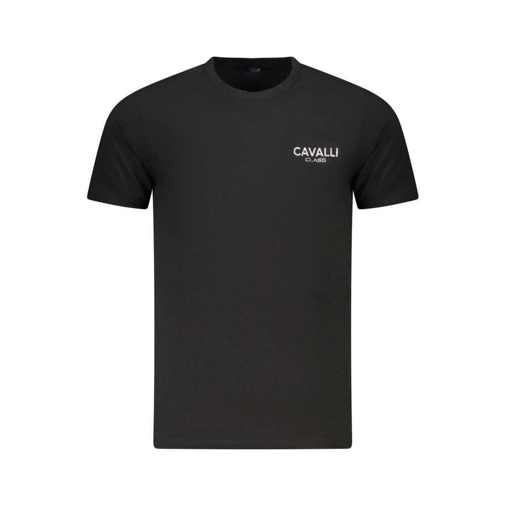 Cavalli Class Schwarzes Baumwoll-T-Shirt für Herren