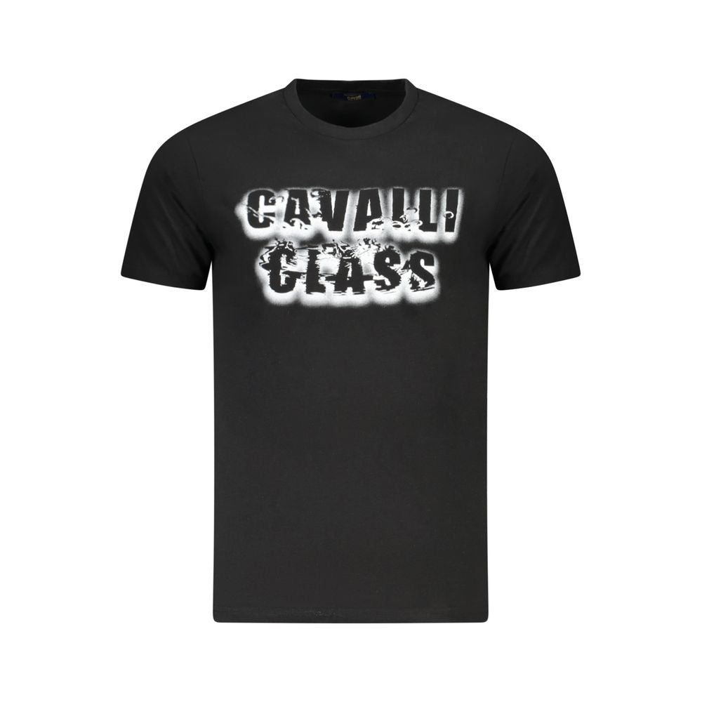 Cavalli Class Schwarzes Baumwoll-T-Shirt für Herren