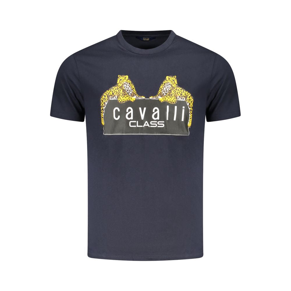 Cavalli Class Blu Baumwoll-T-Shirt für Herren