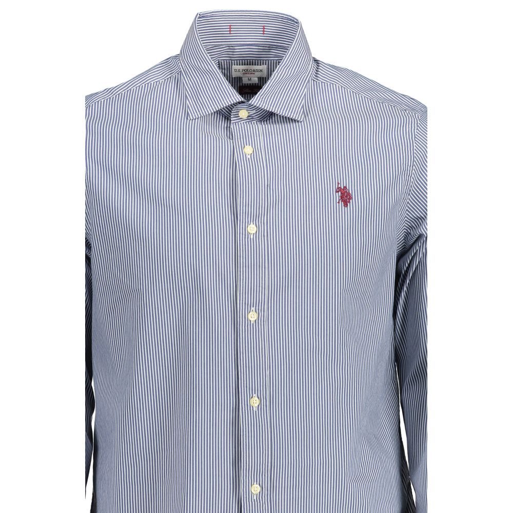 U.S. POLO ASSN. Herrenhemd aus blauer Baumwolle
