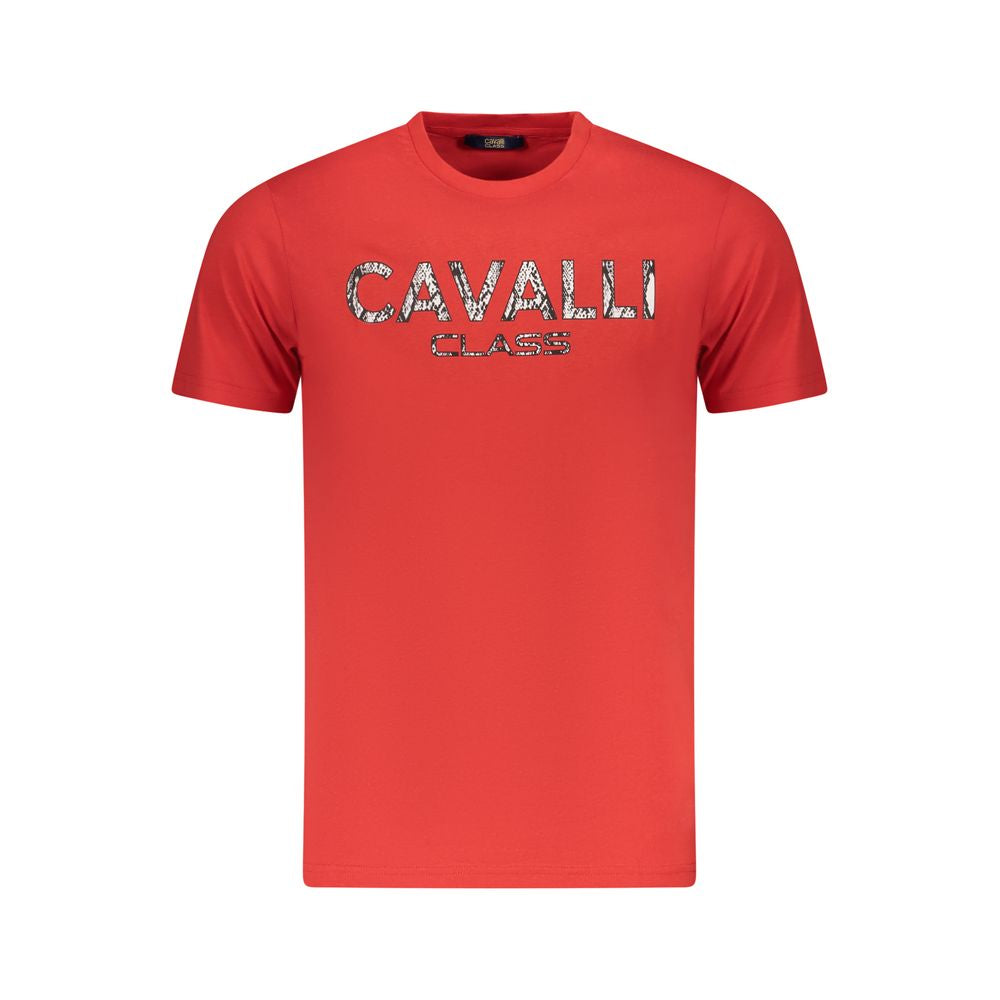 Cavalli Class Rosso Baumwoll-T-Shirt für Herren
