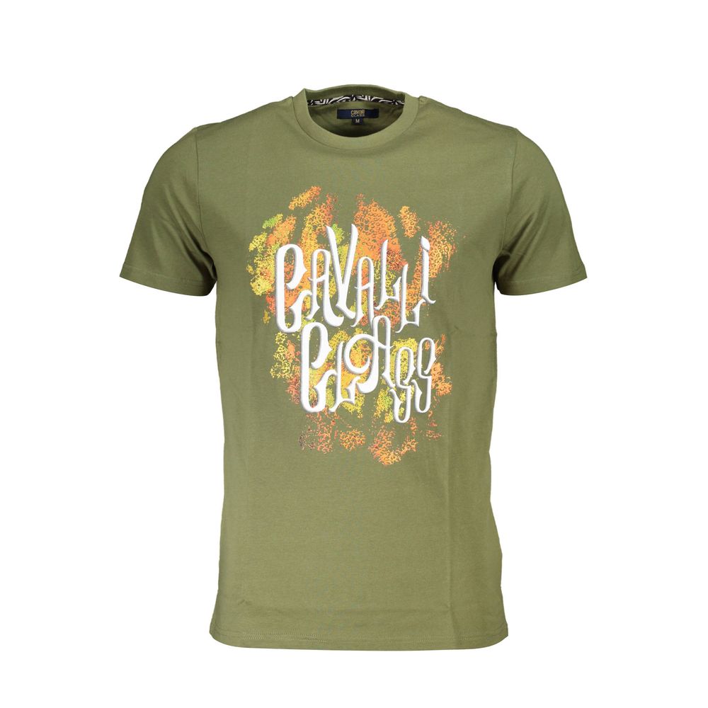 Cavalli Class Verde Baumwoll-T-Shirt für Herren