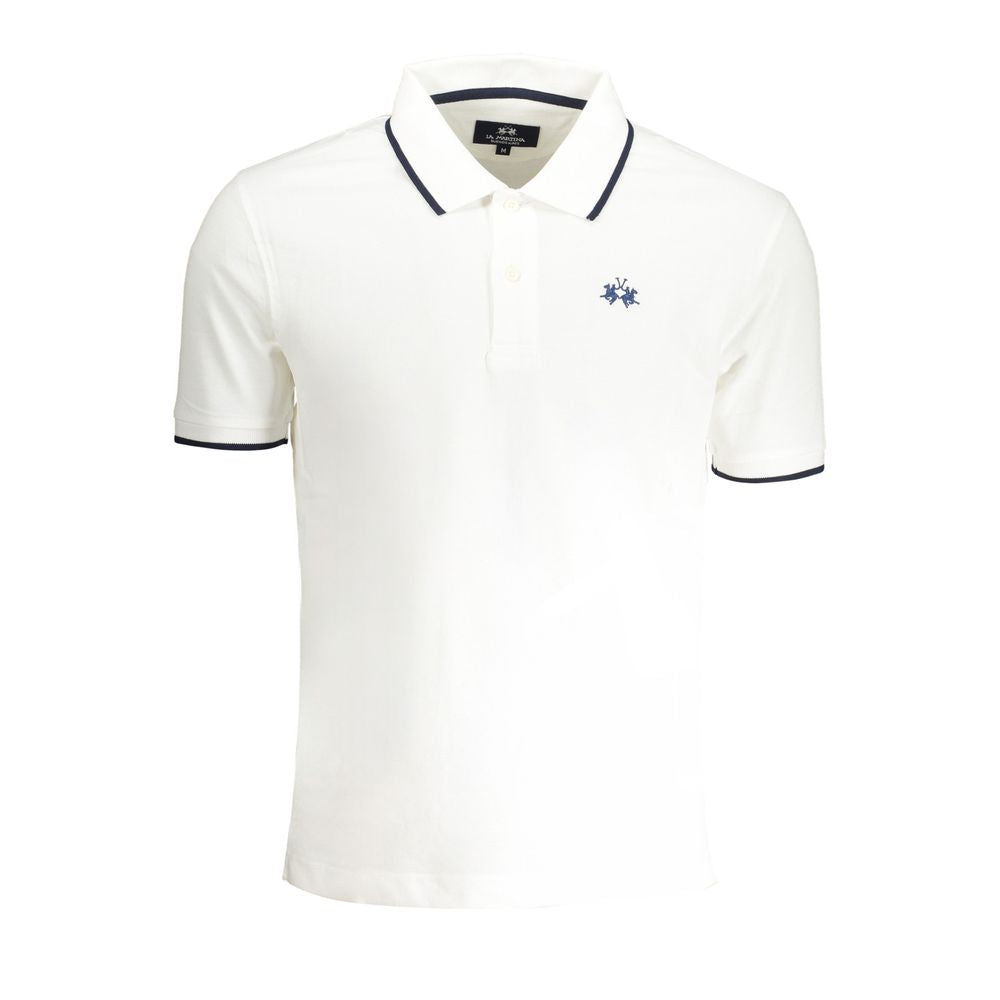 La Martina Weißes Herren-Poloshirt aus Baumwolle