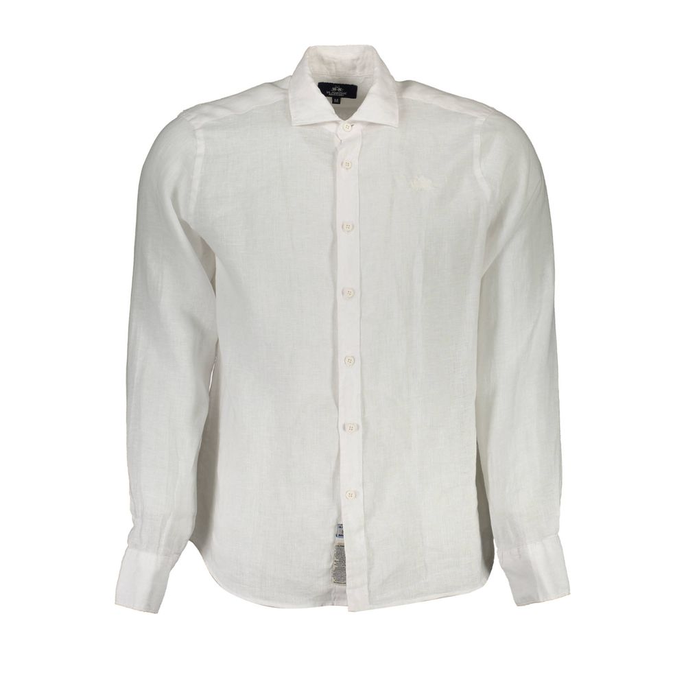 La Martina Men's White Linen Shirt