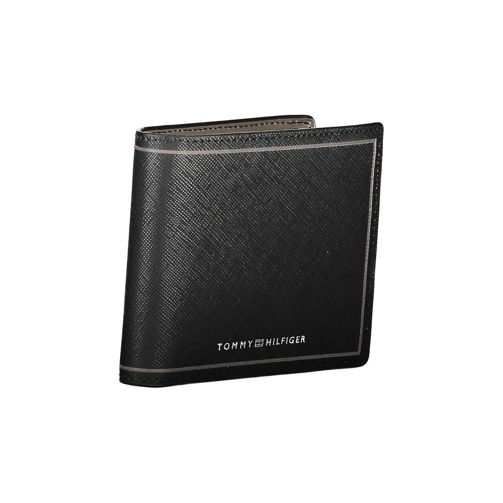 Tommy Hilfiger Schwarzes Leder Portemonnaie