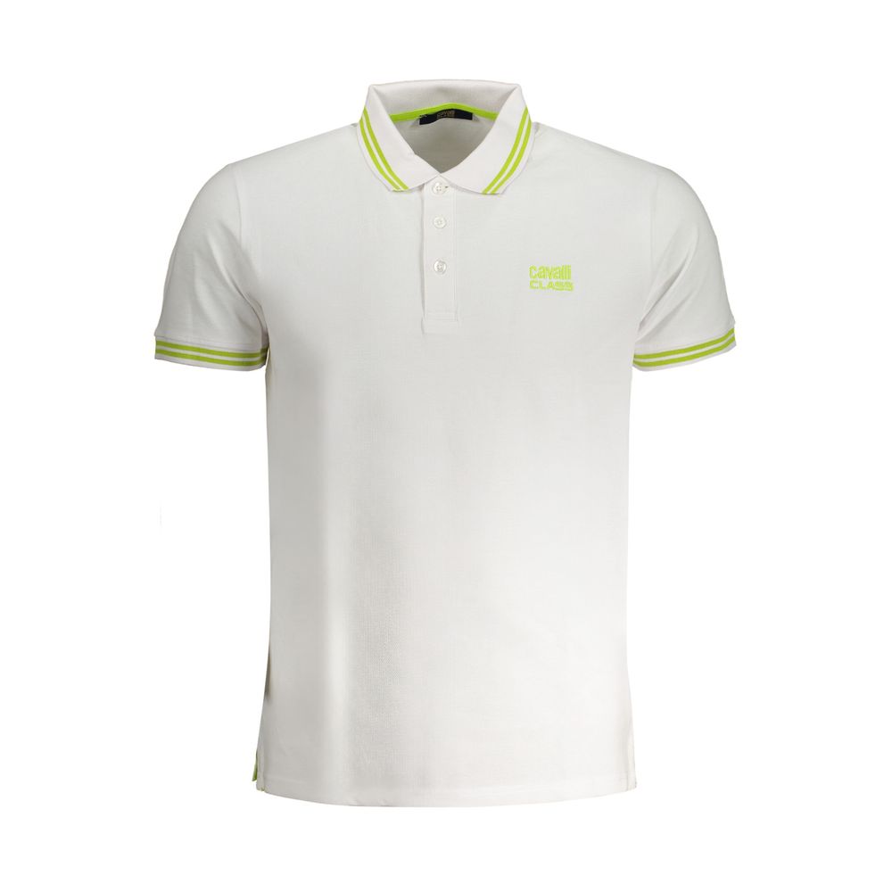 Cavalli Class Weißes Poloshirt aus Baumwolle für Herren
