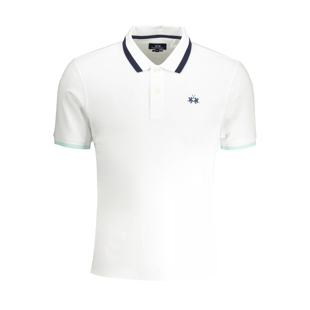 La Martina Weißes Herren-Poloshirt aus Baumwolle