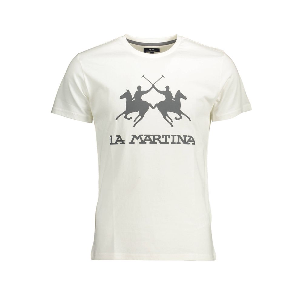 La Martina Bianco Baumwoll-T-Shirt für Herren
