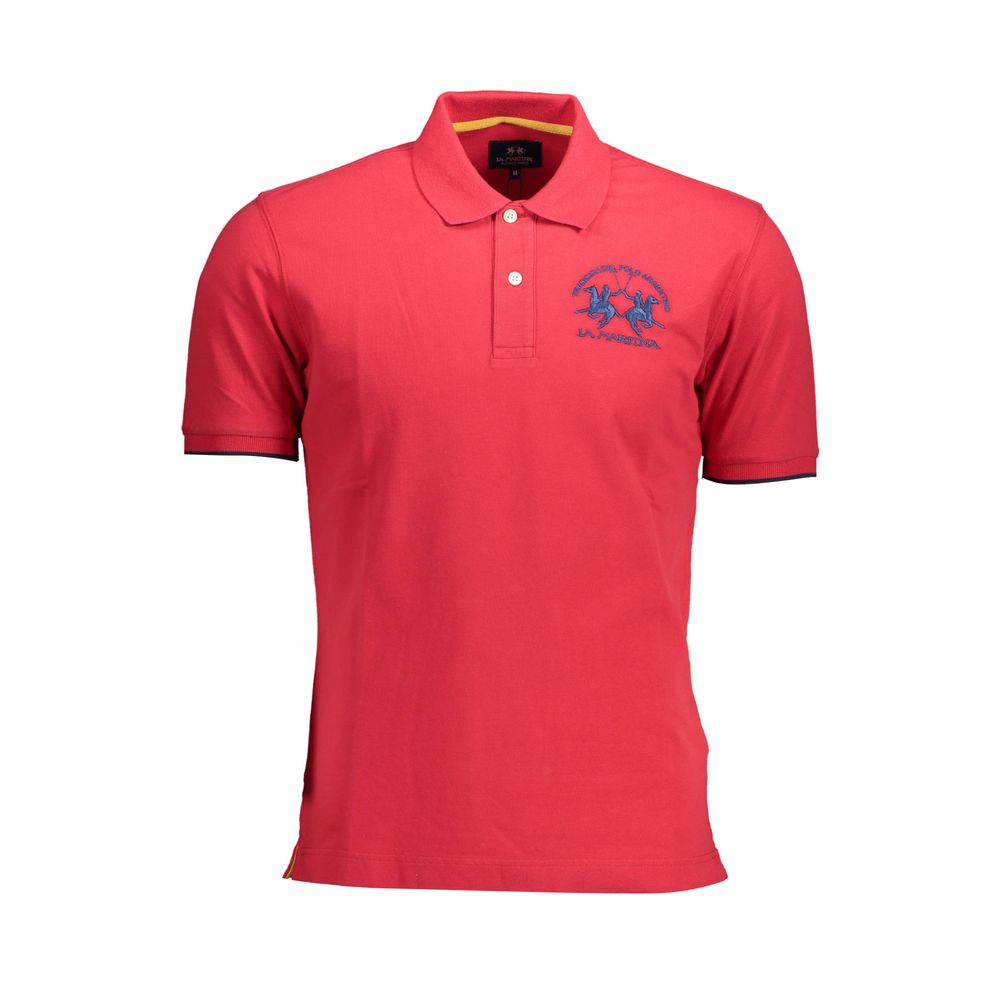 La Martina Rotes Baumwoll-Poloshirt