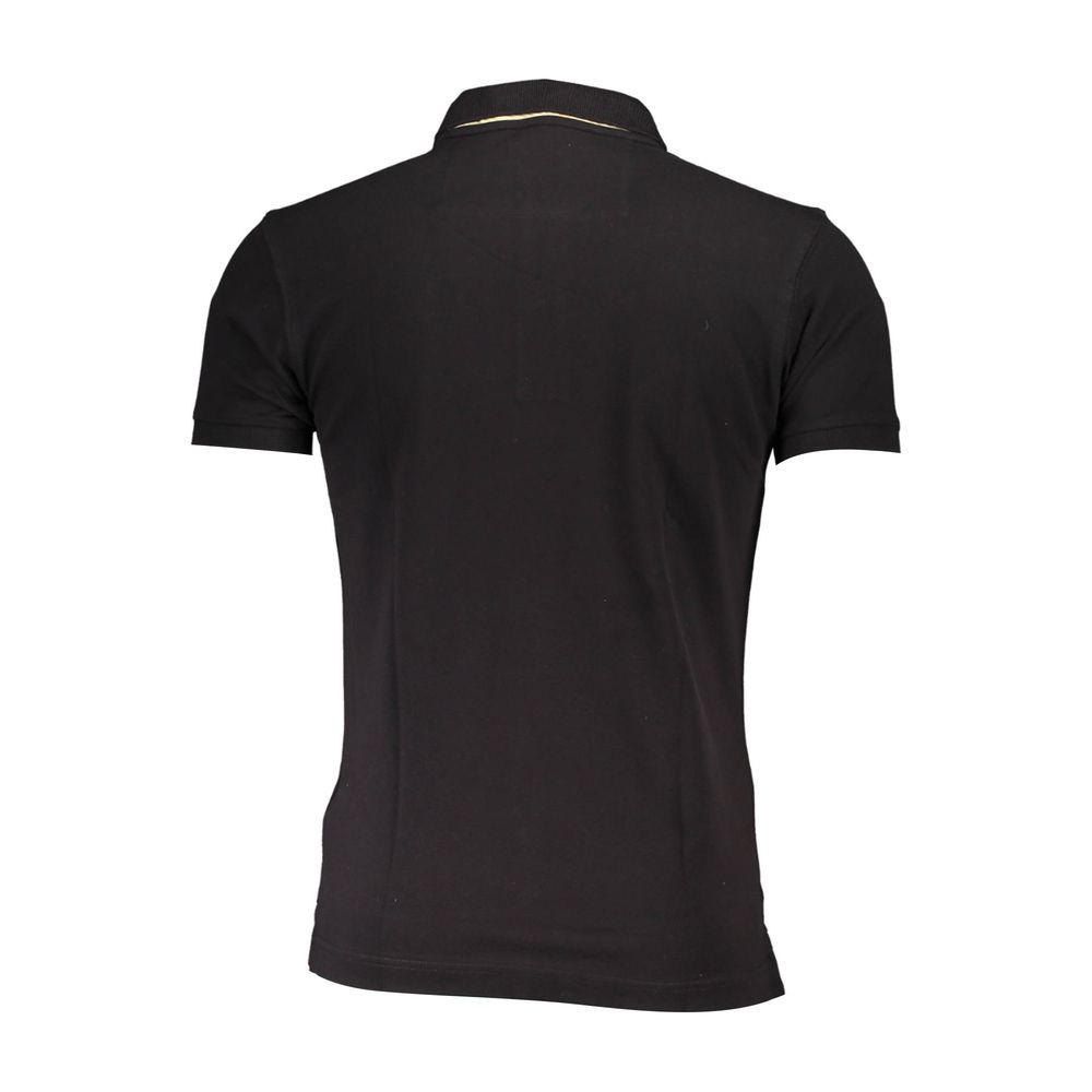 La Martina Schwarzes Herren-Poloshirt aus Baumwolle