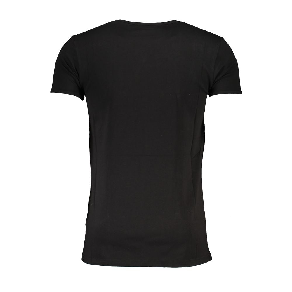 Cavalli Class Schwarzes Baumwoll-T-Shirt für Herren