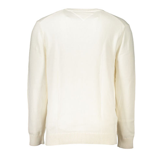 Tommy Hilfiger Schicker weißer Baumwollpullover mit Rundhalsausschnitt