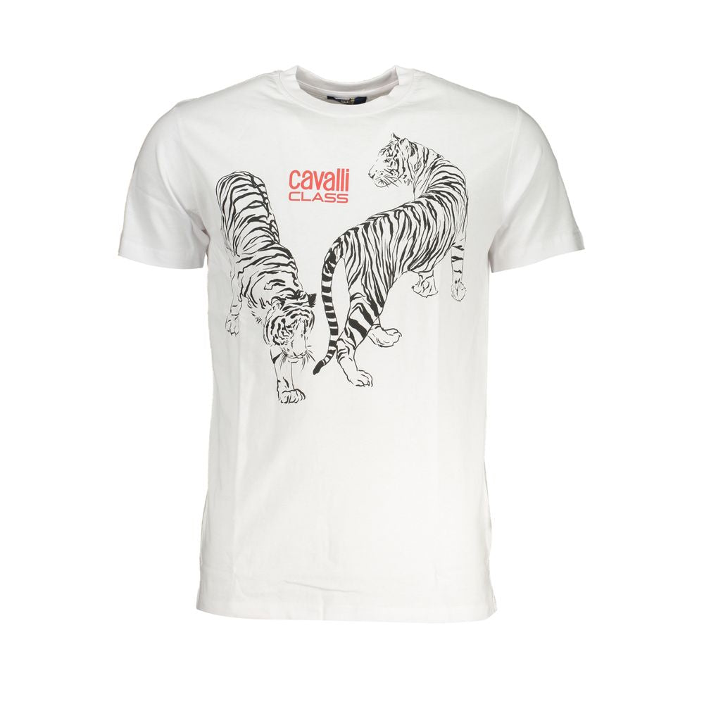Cavalli Class T-Shirt in white cotton