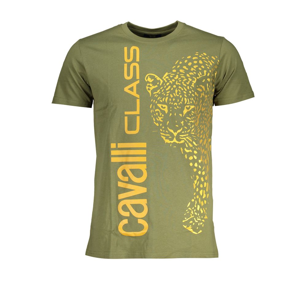 Cavalli Class Verde Baumwoll-T-Shirt für Herren