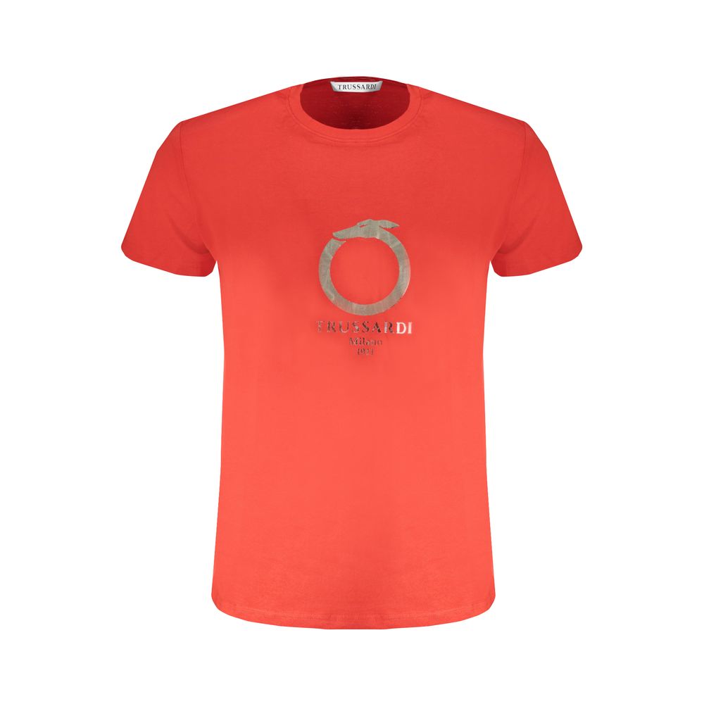 Trussardi Rotes Baumwoll-T-Shirt für Herren