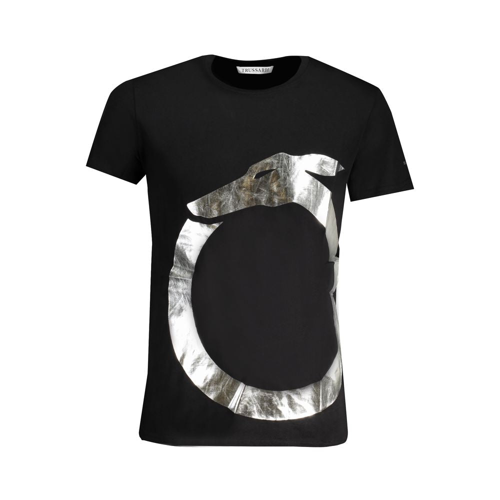 Trussardi Schwarzes Baumwoll-T-Shirt für Herren