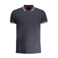 Cavalli Class Blaues Baumwoll-Poloshirt