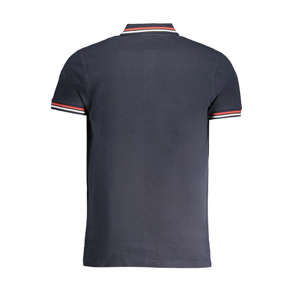 Cavalli Class Blaues Baumwoll-Poloshirt