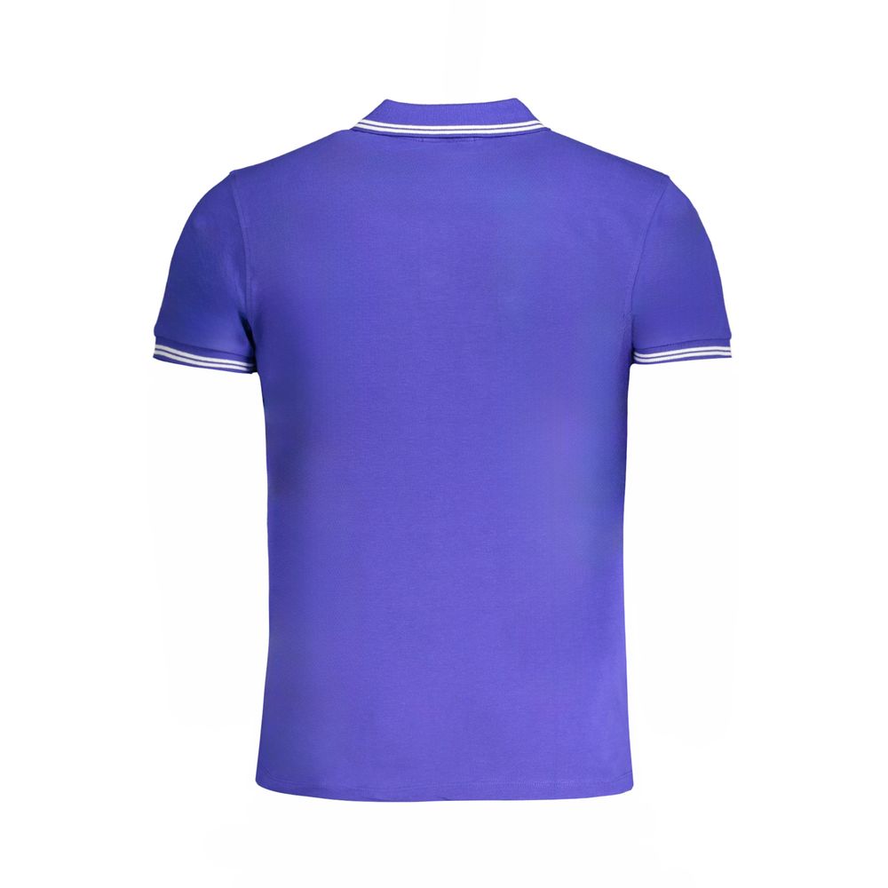 Cavalli Class Blaues Baumwoll-Poloshirt für Herren