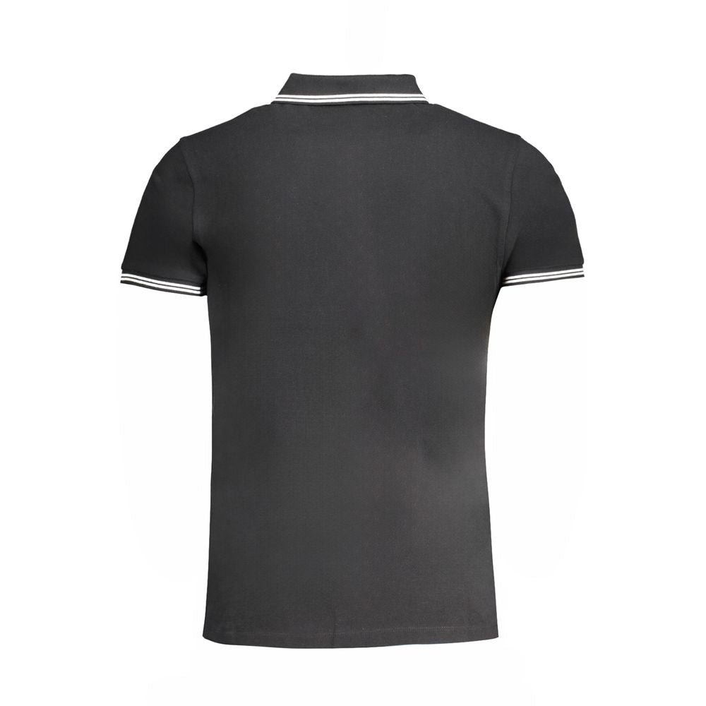 Cavalli Class Nero Baumwoll-Herrenpoloshirt