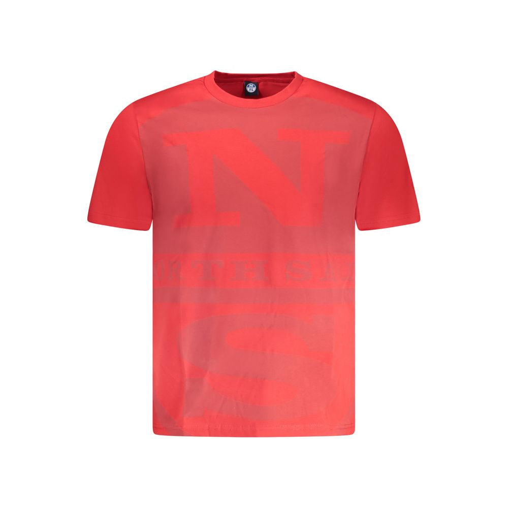 North Sails Rotes Baumwoll-T-Shirt für Herren
