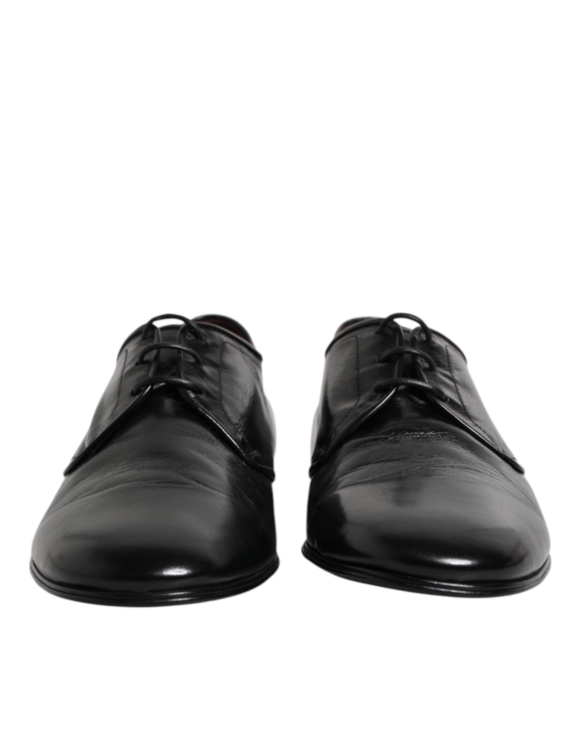 Dolce & Gabbana Schwarze Leder Schnürschuhe Derby Kleid Formelle Schuhe