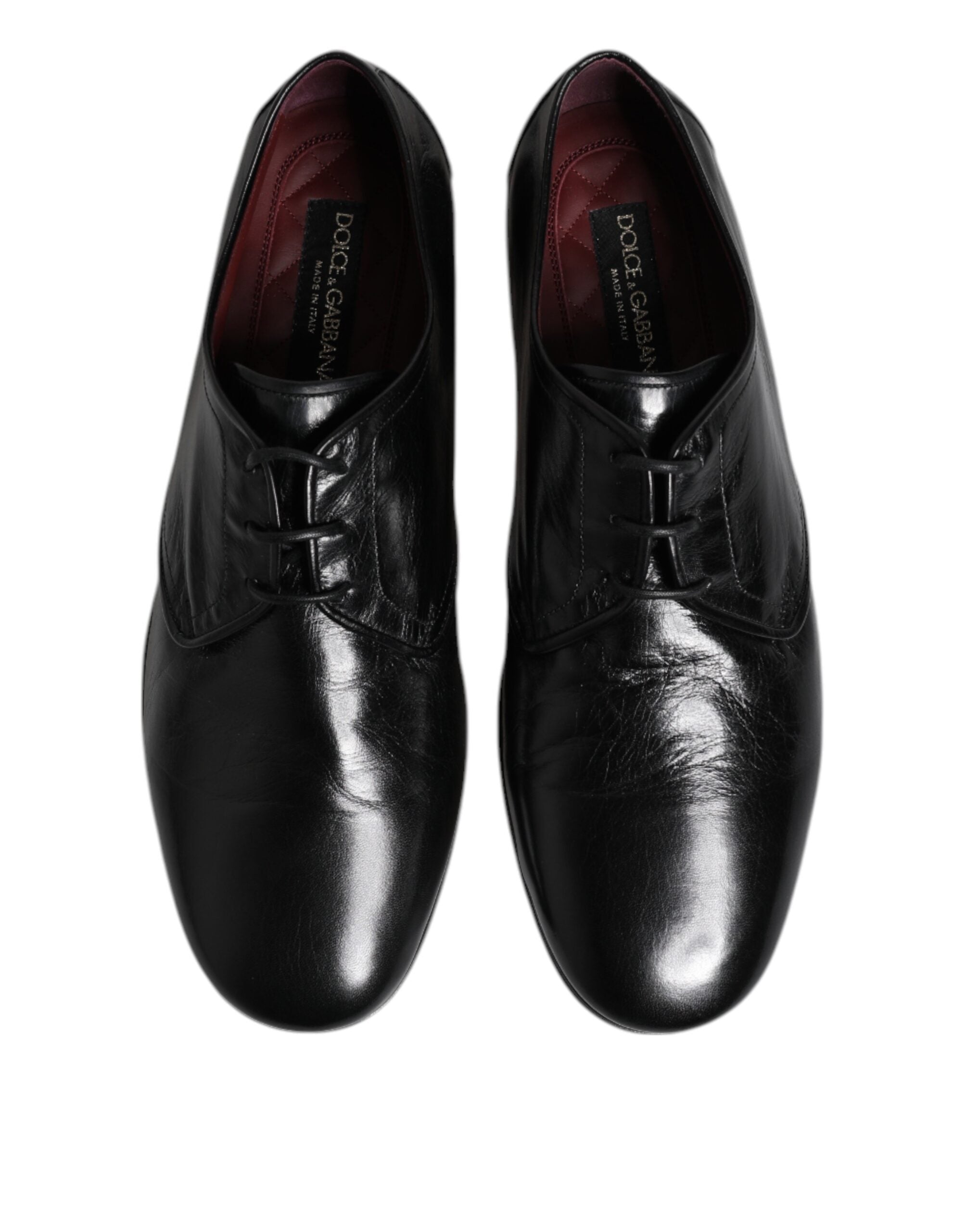 Dolce & Gabbana Schwarze Leder Schnürschuhe Derby Kleid Formelle Schuhe