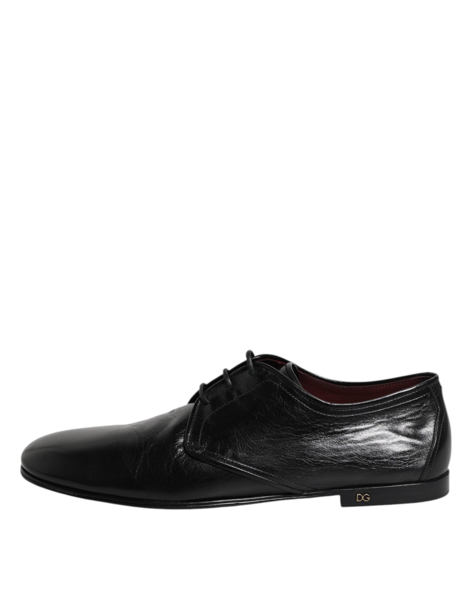 Dolce & Gabbana Schwarze Leder Schnürschuhe Derby Kleid Formelle Schuhe