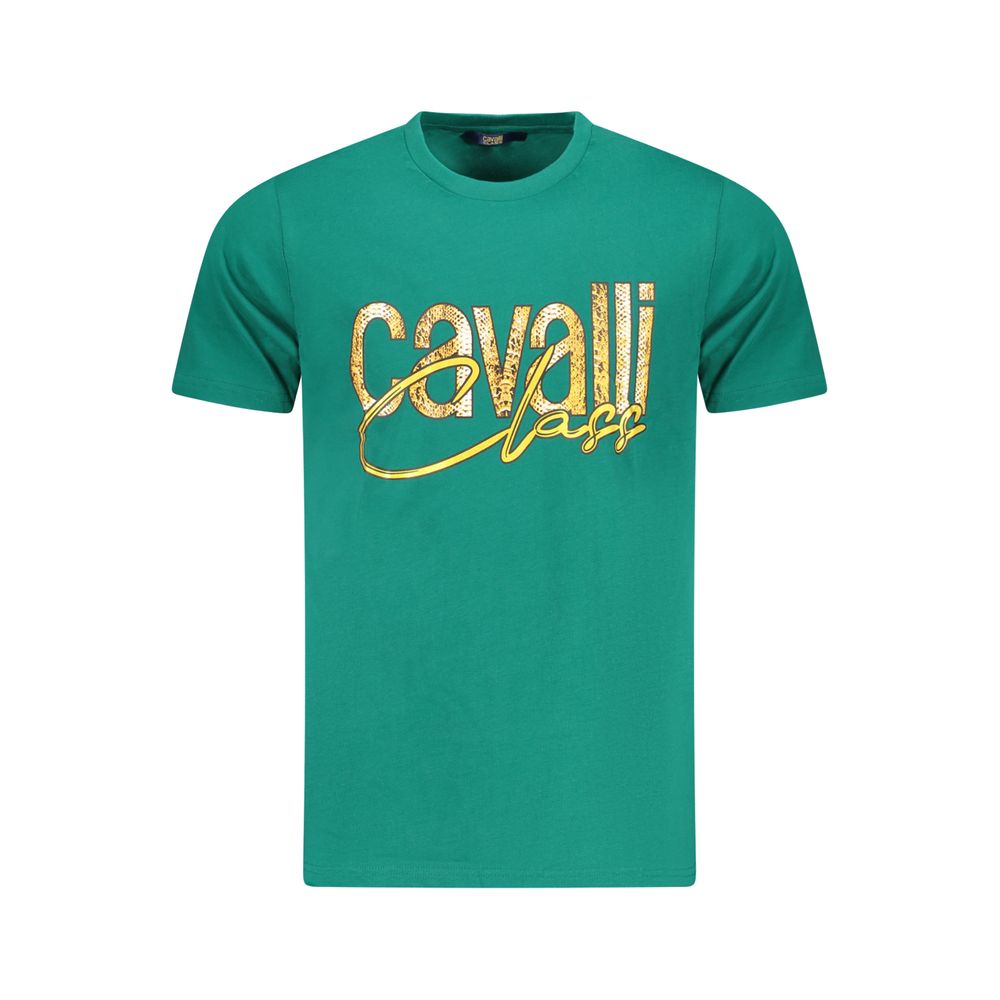 Cavalli Class Verde Baumwoll-T-Shirt für Herren