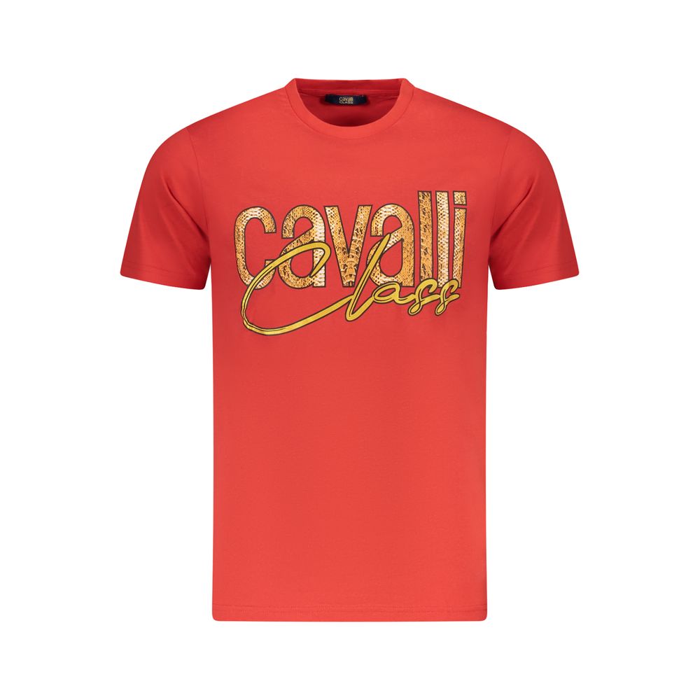 Cavalli Class Red Cotton T-Shirt