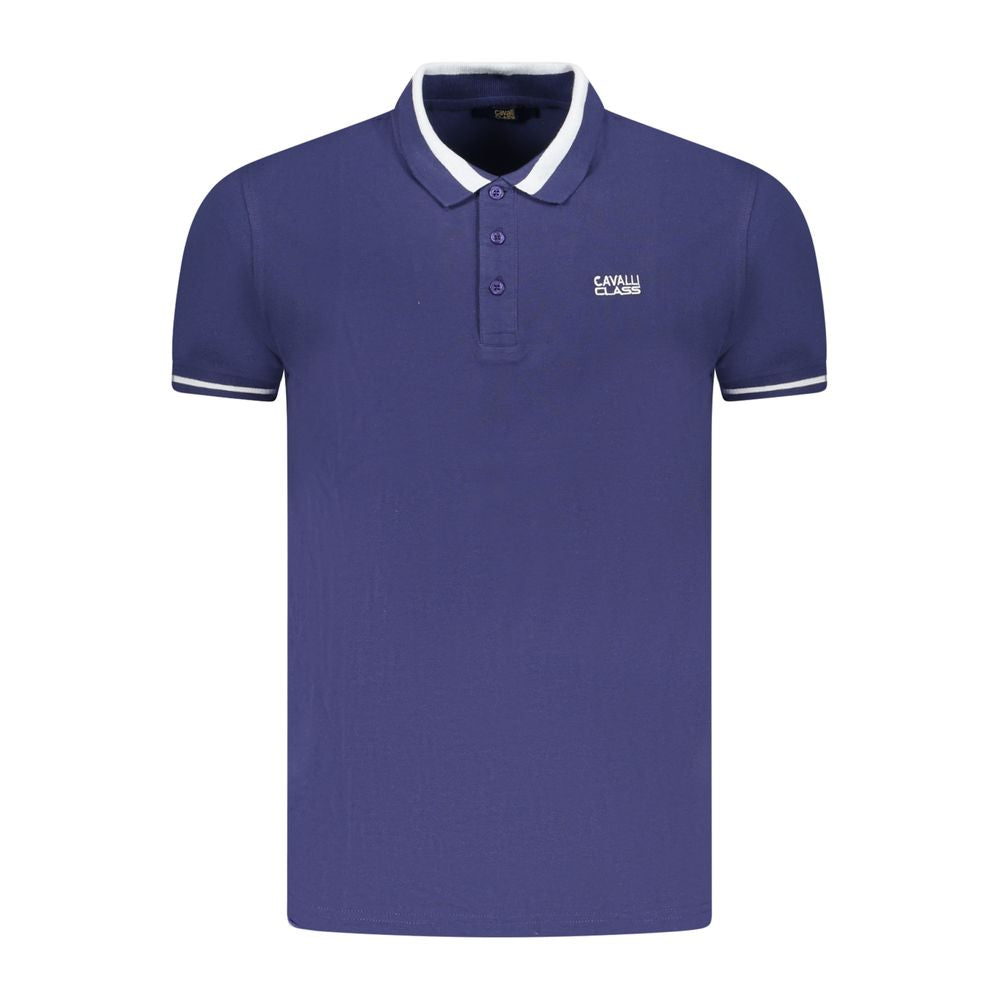 Cavalli Class Blu Cotton Herren Poloshirt
