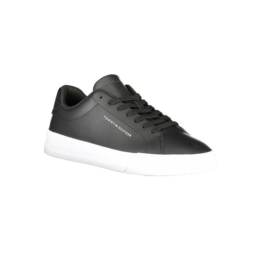Tommy Hilfiger Schwarzes Leder Herren Sneaker