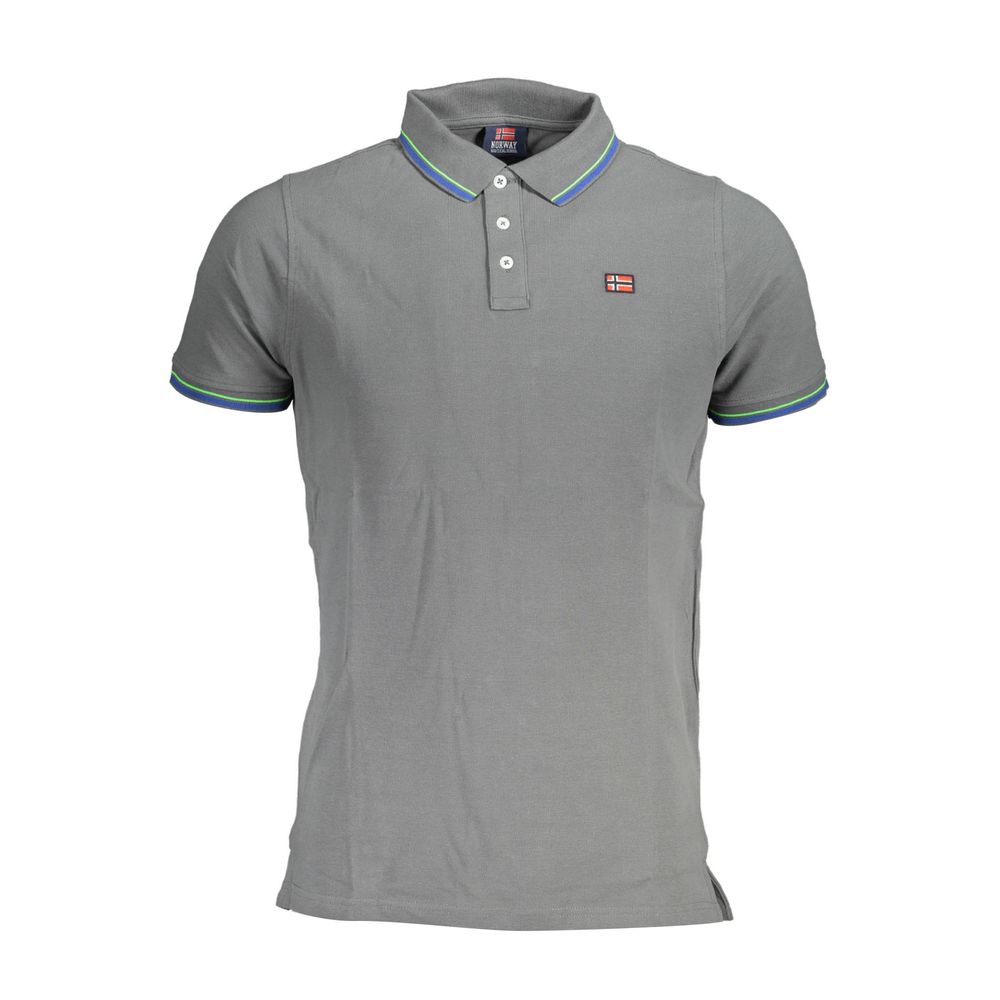 Norway 1963 Grigio Baumwoll-Herrenpoloshirt