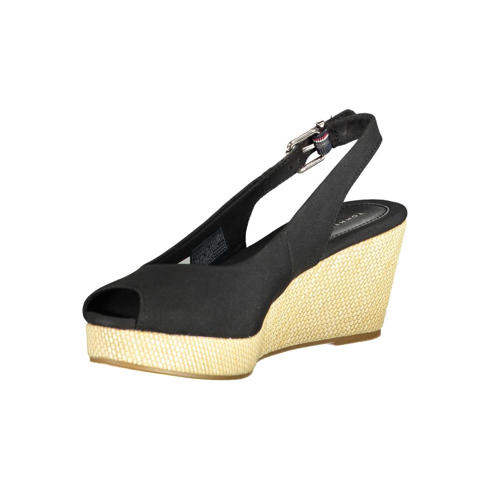Tommy Hilfiger Schwarze Baumwollsandale