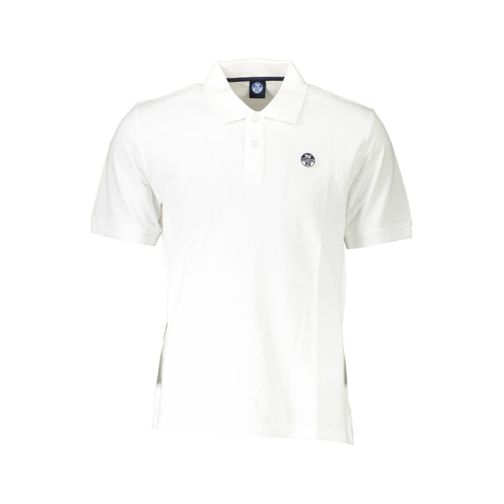North Sails Bianco Baumwoll-Herrenpoloshirt