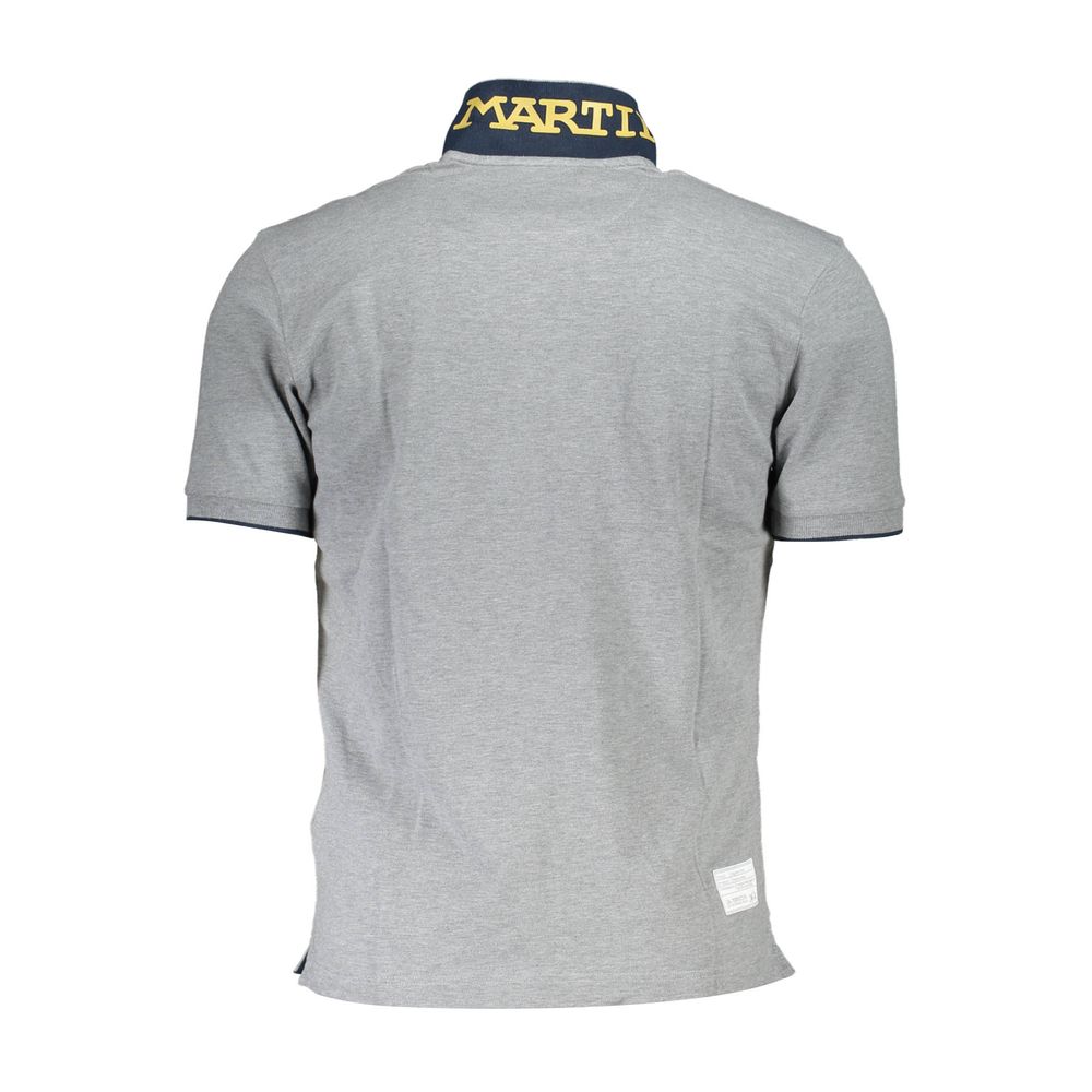 La Martina Grey Cotton Polo Shirt
