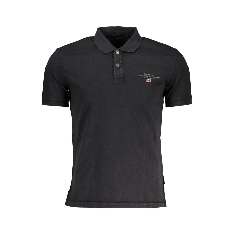 Napapijri Schwarzes Herren-Poloshirt aus Baumwolle