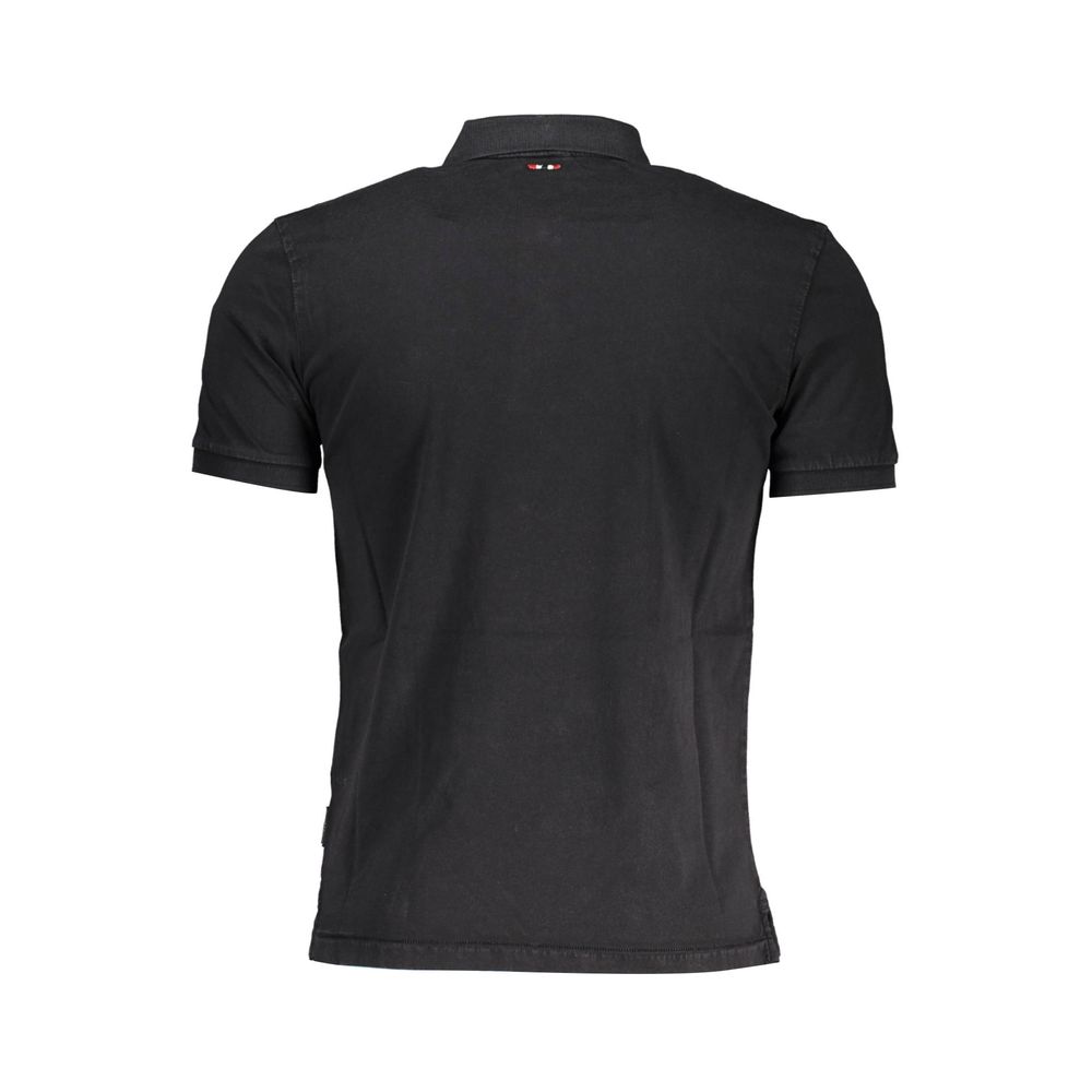 Napapijri Schwarzes Herren-Poloshirt aus Baumwolle