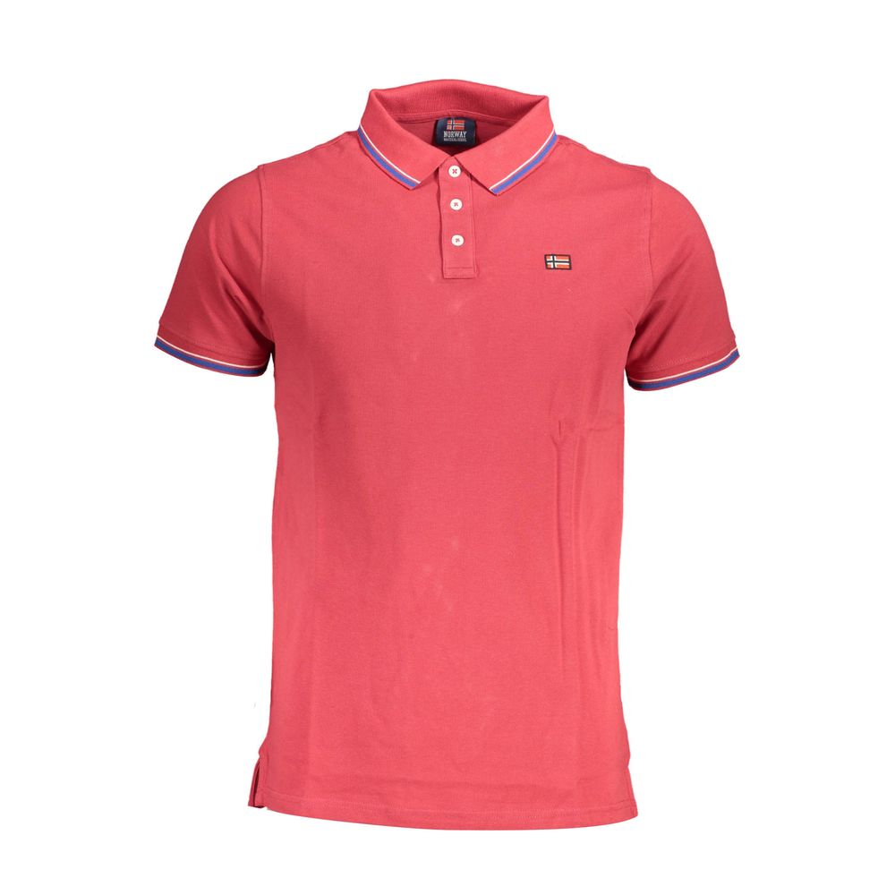 Norway 1963 Rotes Baumwoll-Poloshirt für Herren