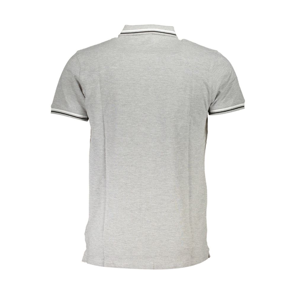 Cavalli Class Grigio Baumwoll-Herrenpoloshirt