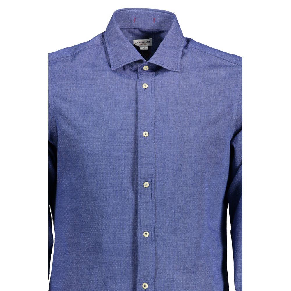 U.S. POLO ASSN. Herrenhemd aus blauer Baumwolle