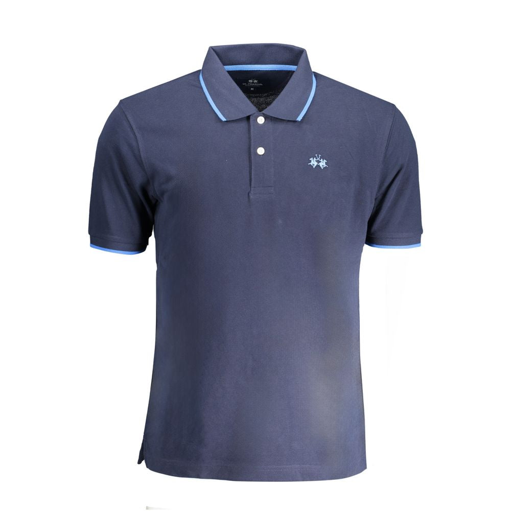 La Martina Blaues Baumwoll-Poloshirt für Herren