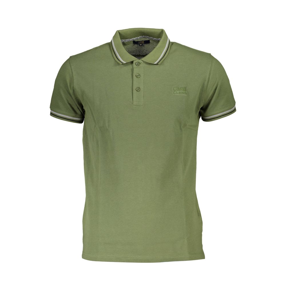Cavalli Class Grünes Polohemd aus Baumwolle