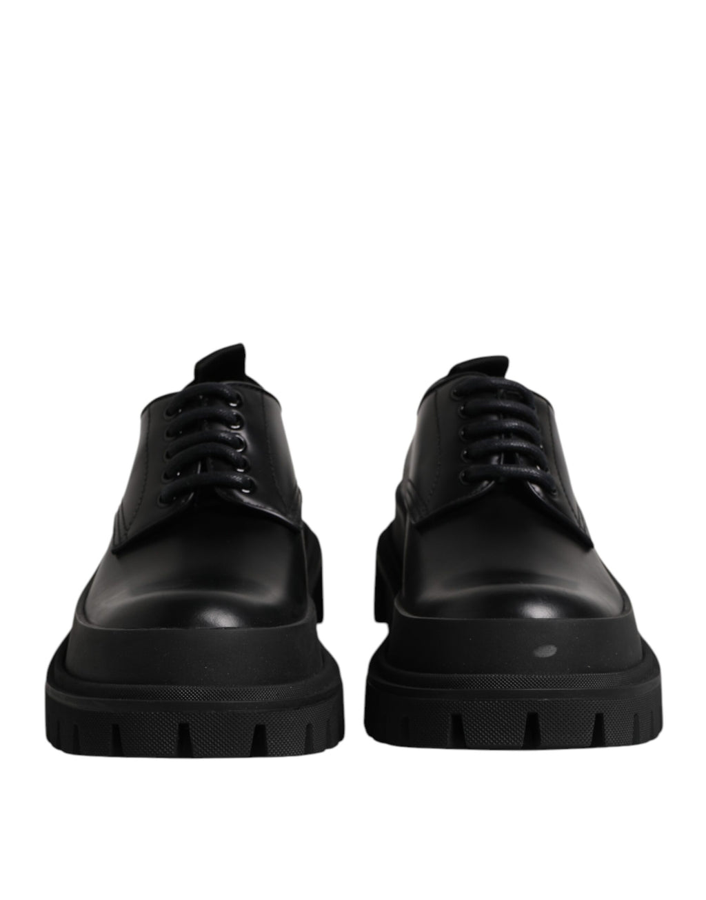 Dolce & Gabbana Black Leather Lace Up Derby Men's Dress Shoes