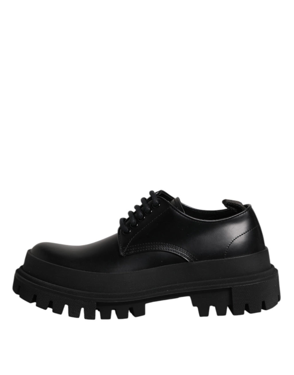 Dolce & Gabbana Black Leather Lace Up Derby Men's Dress Shoes