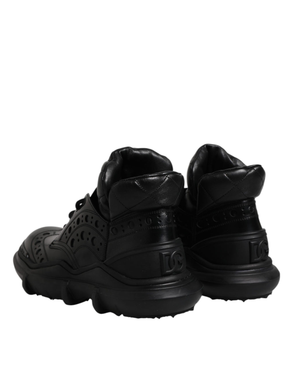 Dolce & Gabbana Schwarzes Leder Casual Herrenstiefel Schuhe