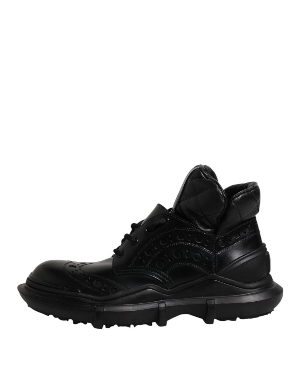 Dolce & Gabbana Schwarzes Leder Casual Herrenstiefel Schuhe