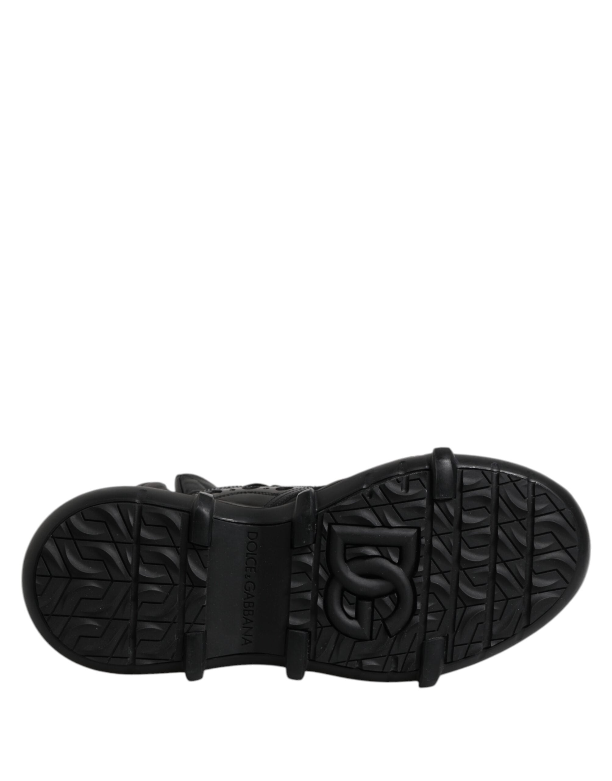 Dolce & Gabbana Schwarzes Leder Casual Herrenstiefel Schuhe